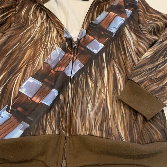 ***SOLD***STAR WARS Chewbacca Full Zippered Hoodie Lightweight Jacket Size Small - Picture 7 of 10